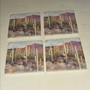 Source Unknown Desert Scene Coasters - Multicolor